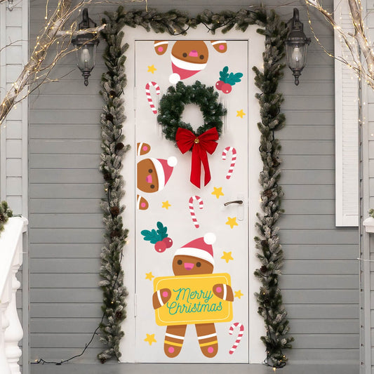 Vinilo para puerta Navidad  Abrazos con regalos