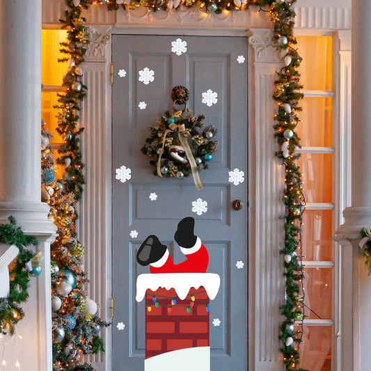 Vinilo para puerta Navidad  Sorpresa de Santa