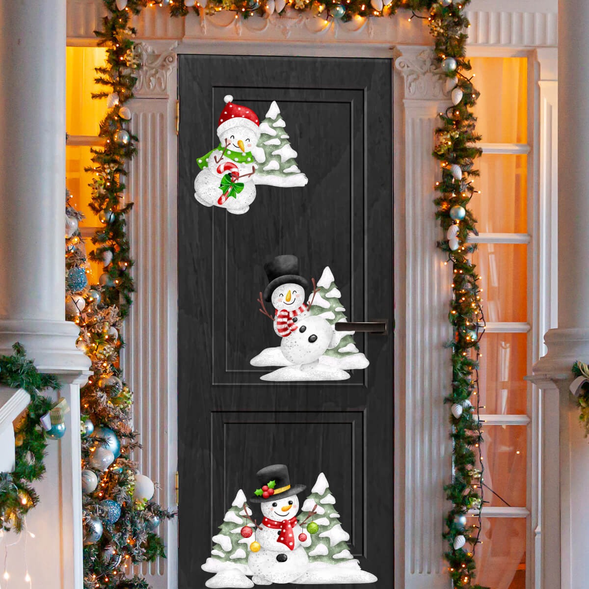 Vinilo para puerta Navidad   White Christmas