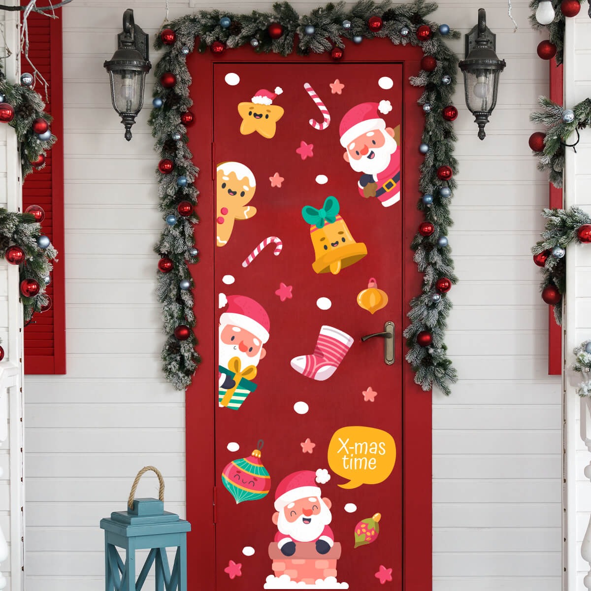 Vinilo para puerta Navidad  El maravilloso viaje de Santa