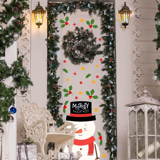Vinilo para puerta Navidad Nieve Navideña