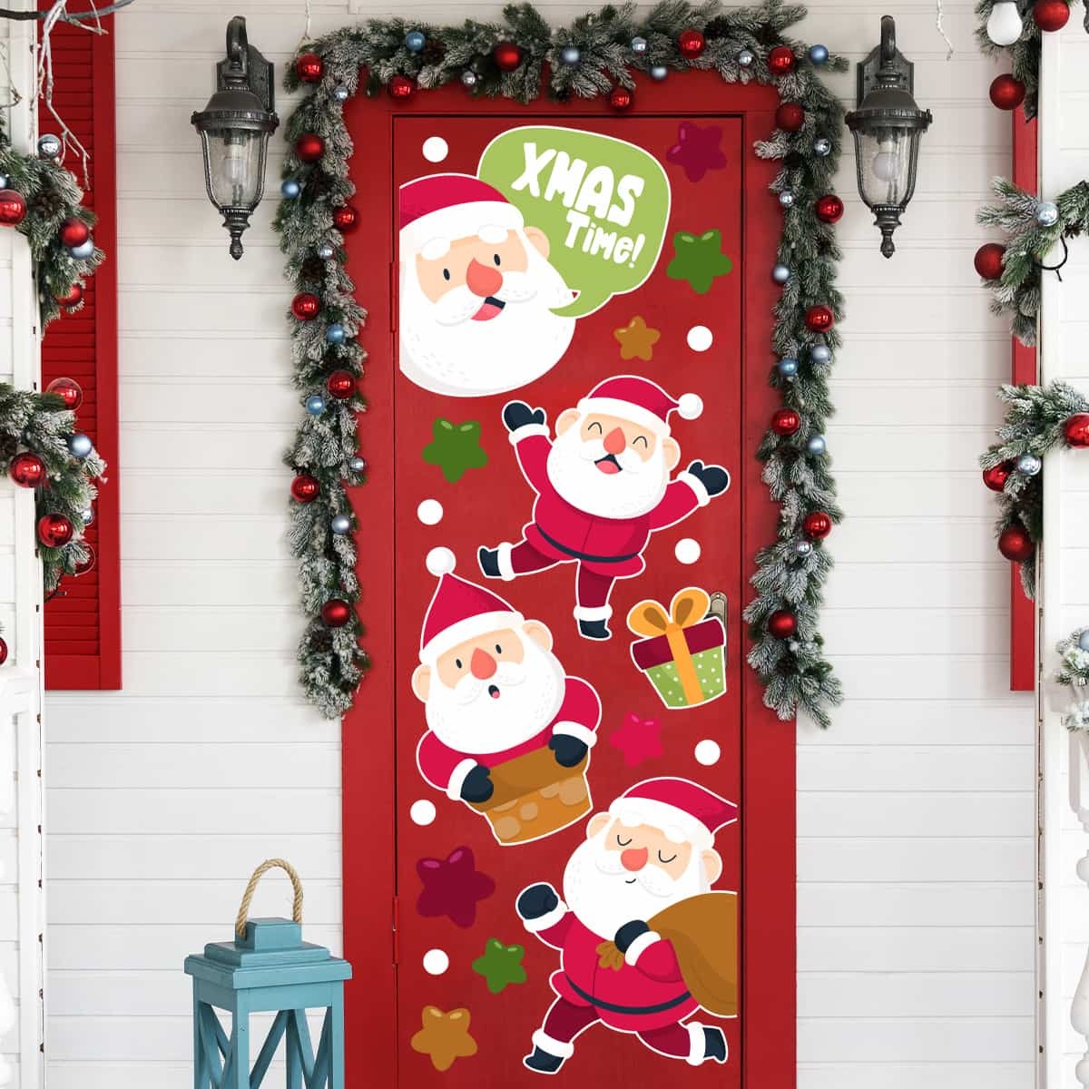 Vinilo para puerta Navidad Dulce santa