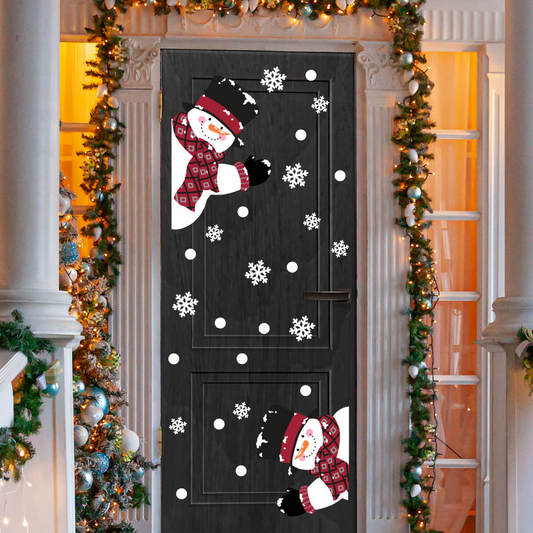 Vinilo para puerta Navidad  Nieve y Diversion