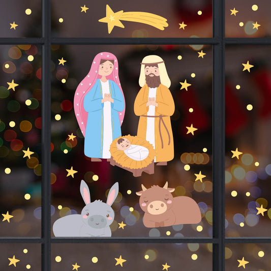 Vinil Electro estático para ventana Nacimiento de Jesús