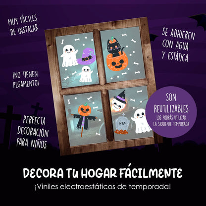 Vinil Electro estático para ventanas  aventuras de Halloween