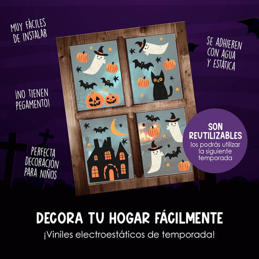 Vinil Electro estático para ventanas Casita de Halloween