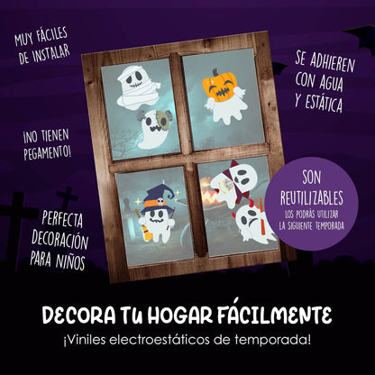 Vinil Electro estático para ventanas Fantasmas Disfrazados
