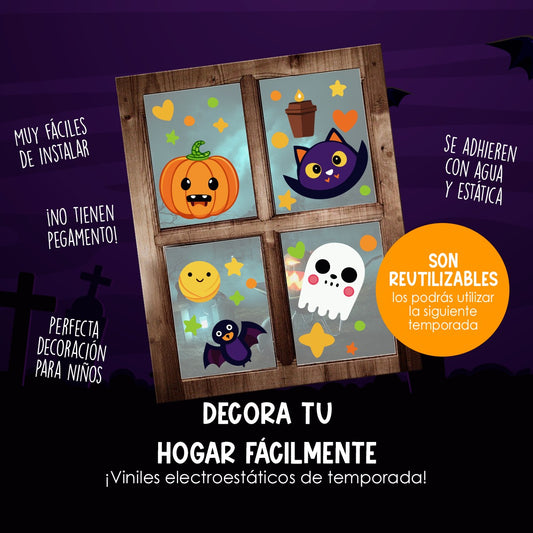 Vinil Electro estático para ventanas Halloween Tierno