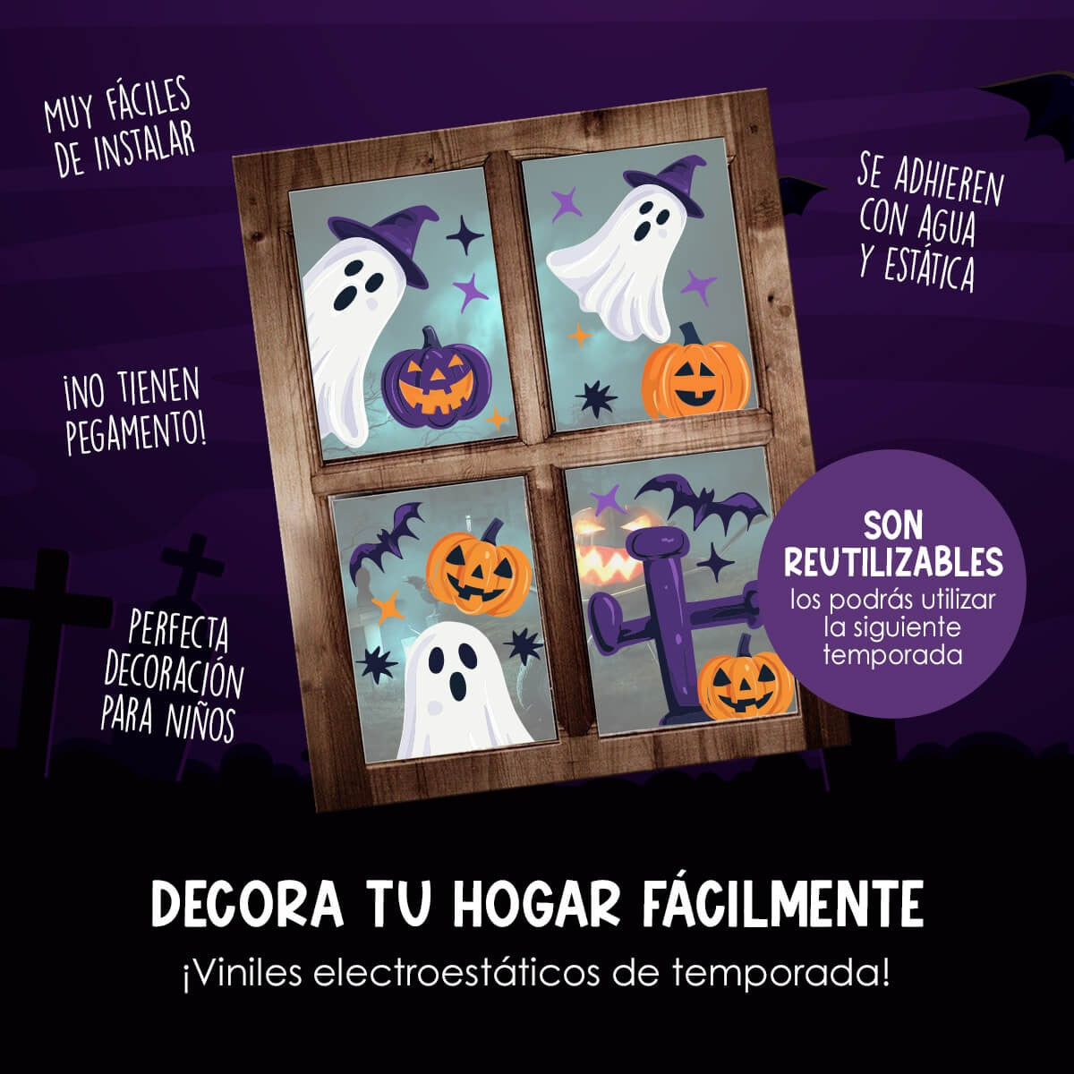 Vinil Electro estático para ventanas Cementerio Encantado