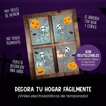 Vinil Electro estático para ventanas skeletos bailarines