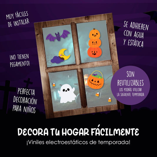 Vinil Electro estático para ventanas Vibras de hallowen