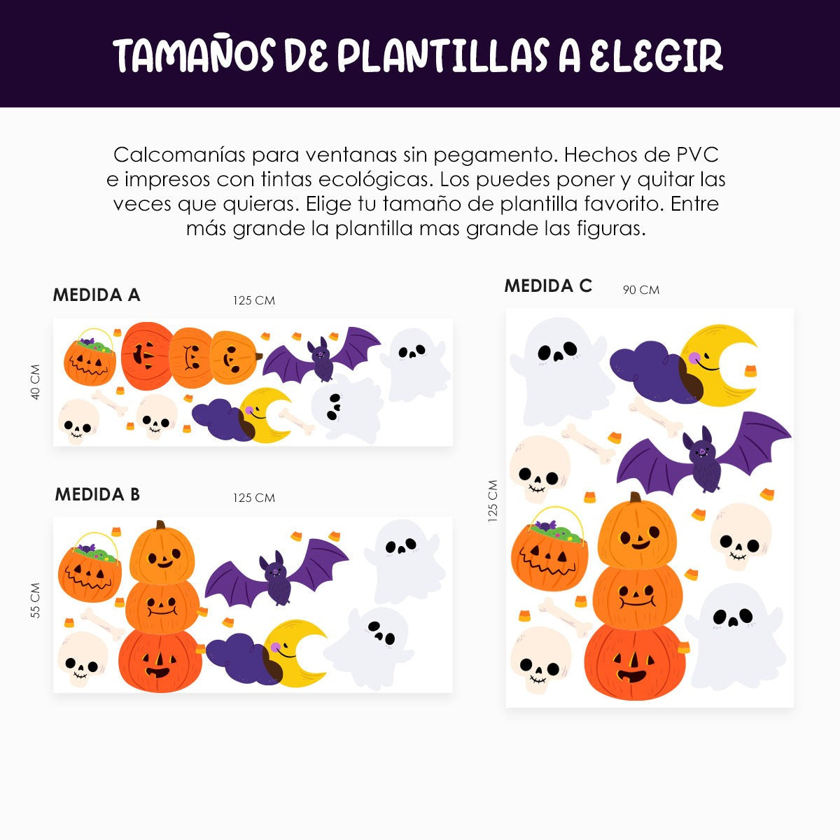 Vinil Electro estático para ventanas Vibras de hallowen
