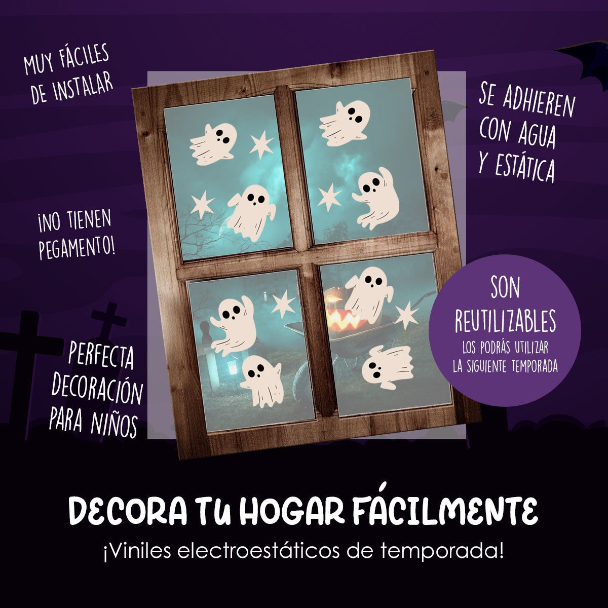 Vinil Electro estático para ventanas Fantasmas