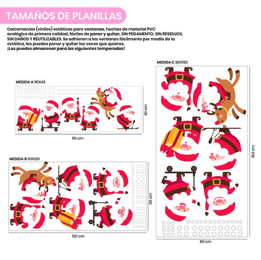 Vinil Electro estático para ventana Santa ya Viene