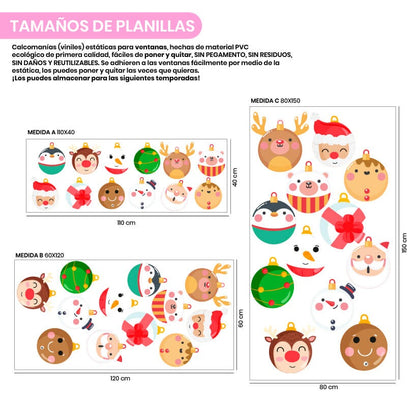 Vinil Electro estático para ventanas Bambalinas navideñas