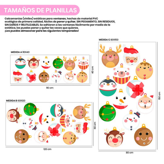 Vinil Electro estático para ventanas Bambalinas navideñas