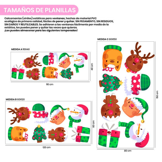 Vinil Electro estático para ventana navidad alegre
