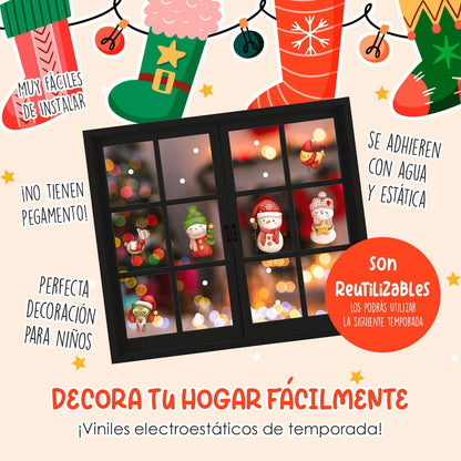 Vinil Electro estático para ventanas Familia de Nieve