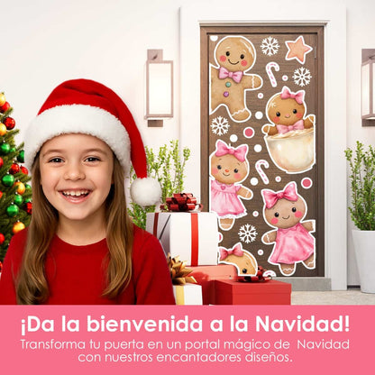 Vinilo para puerta Navidad Frosty Hugs