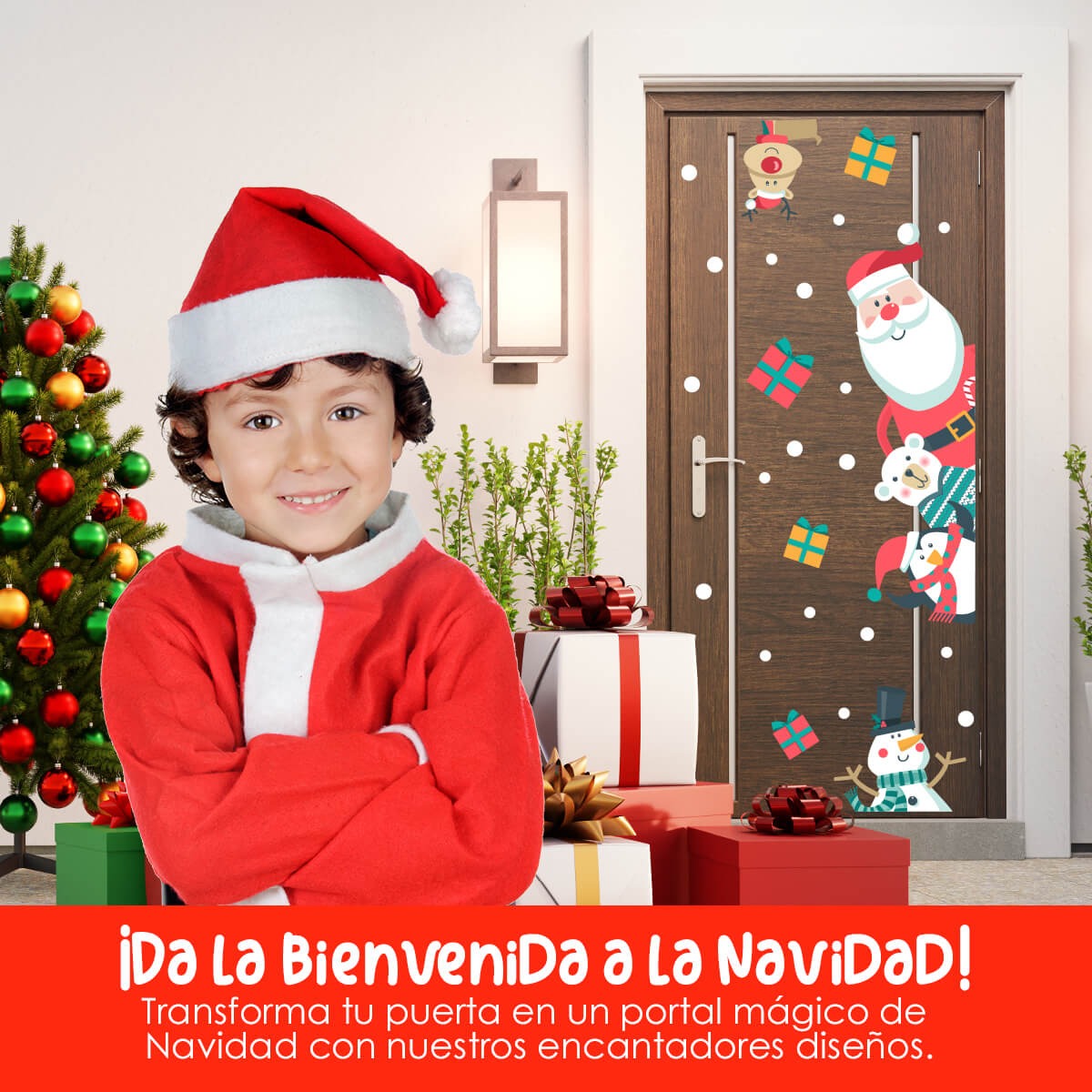 Vinilo para puerta Navidad Frosty Fun