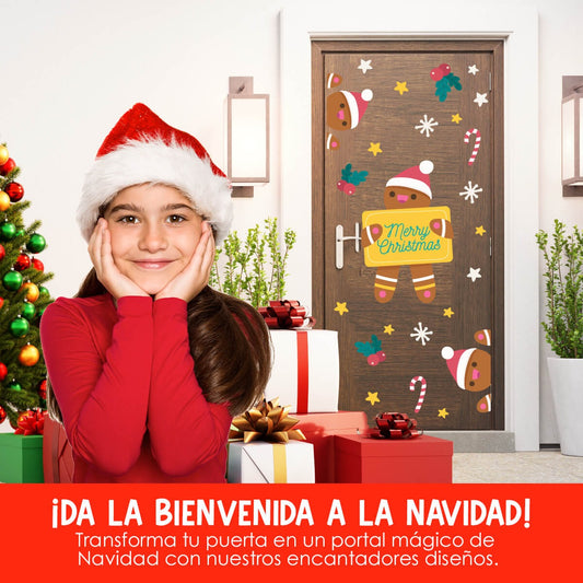 Vinilo para puerta Navidad  Abrazos con regalos