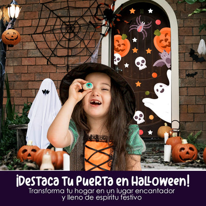 Vinilo para puerta Hallowen Fantasmas y Hechizos