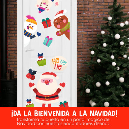 Vinilo para puerta Navidad  Risas y regalos