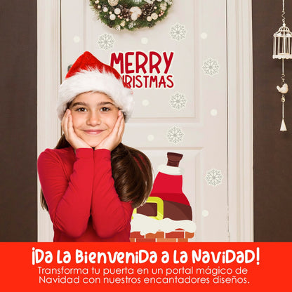 Vinilo para puerta Navidad  Merry christmas