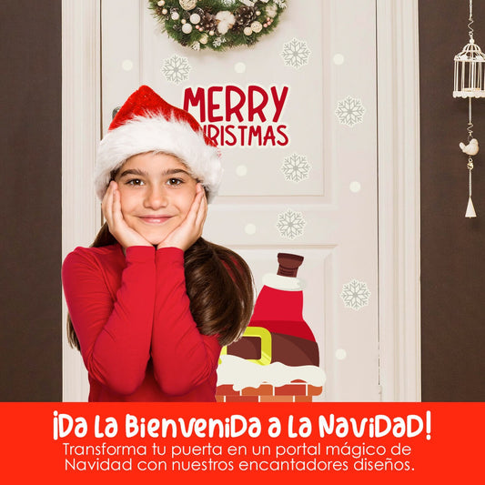 Vinilo para puerta Navidad  Merry christmas