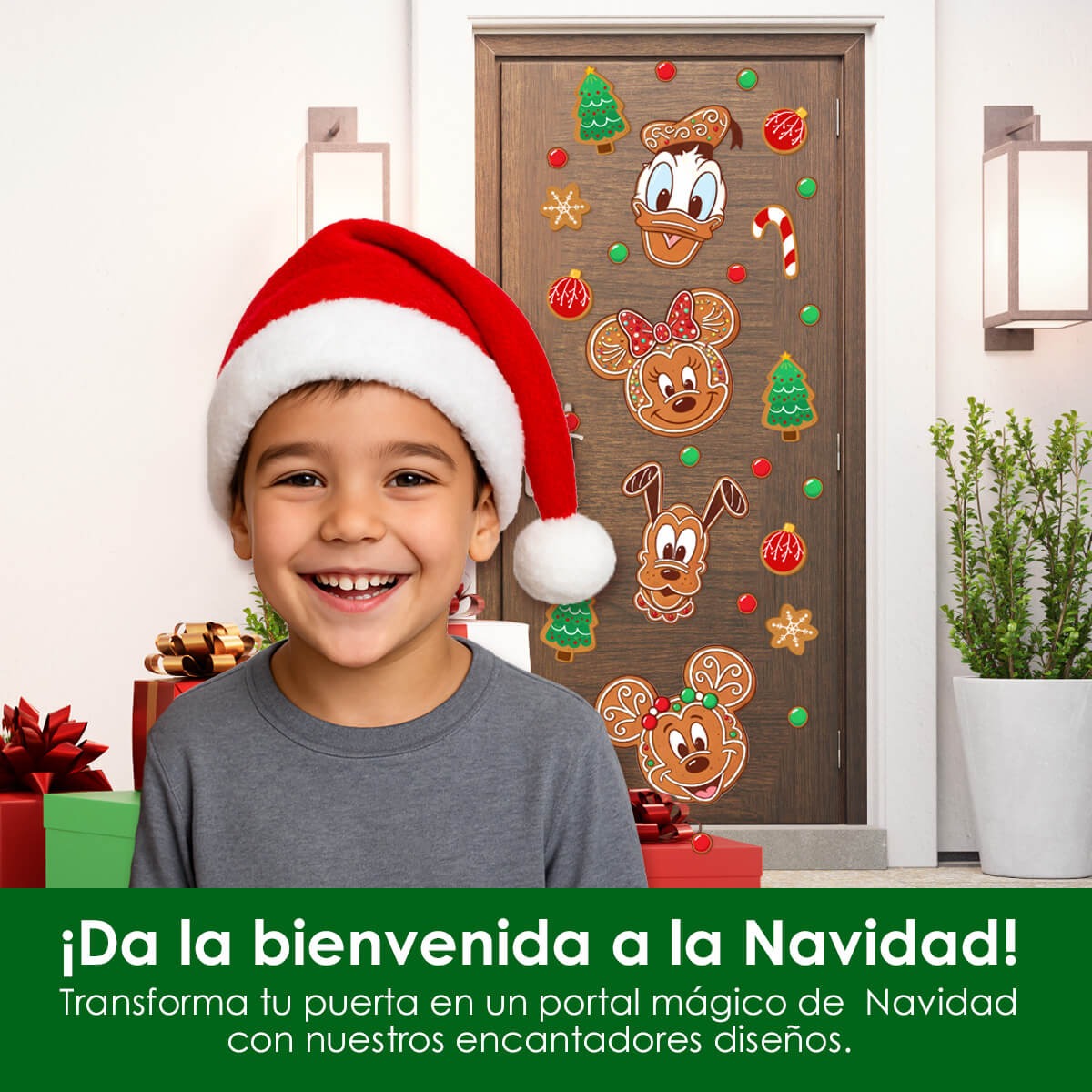 Vinilo para puerta Navidad Mickey & the ginger cookies