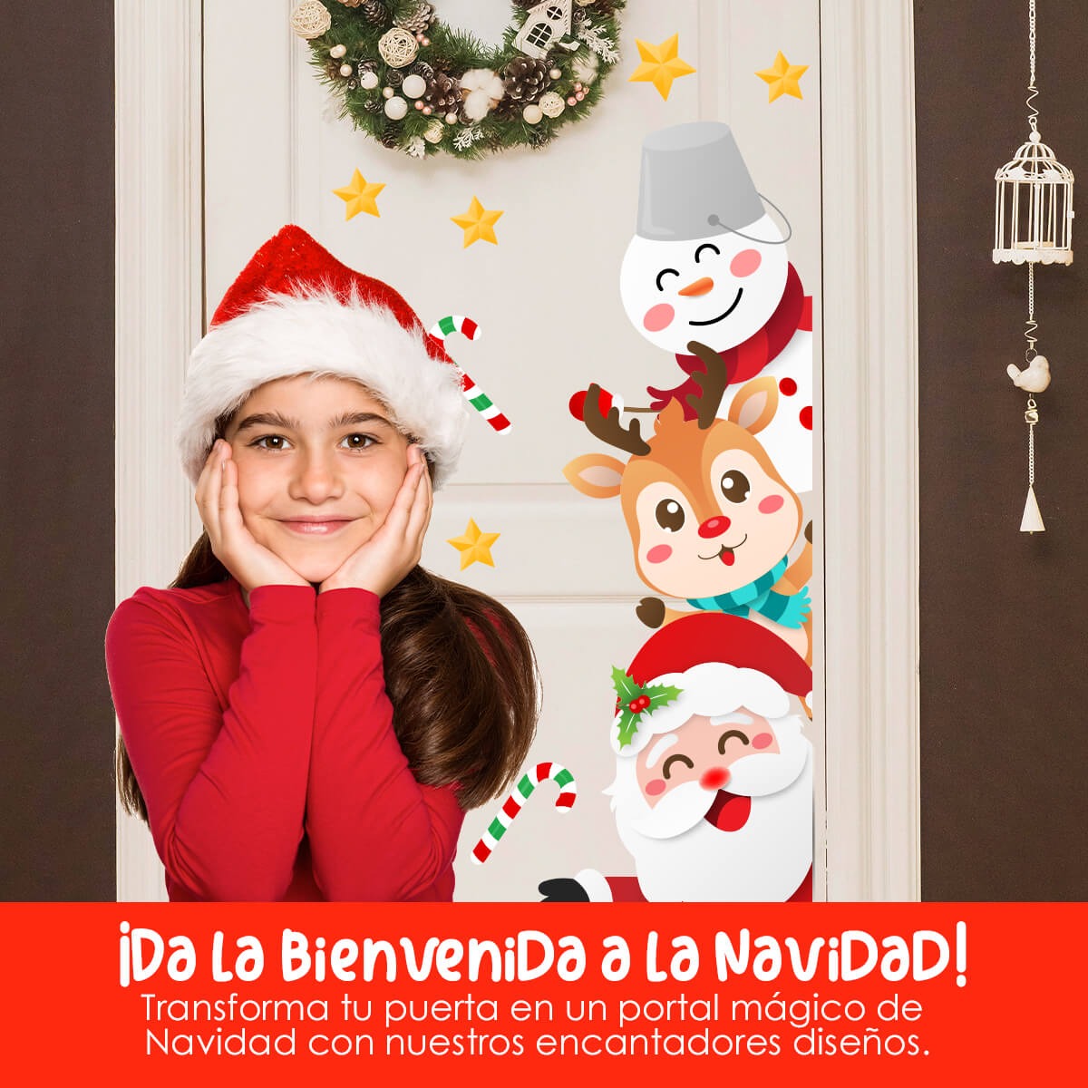 Vinilo para puerta Navidad Ayudantes de Santa