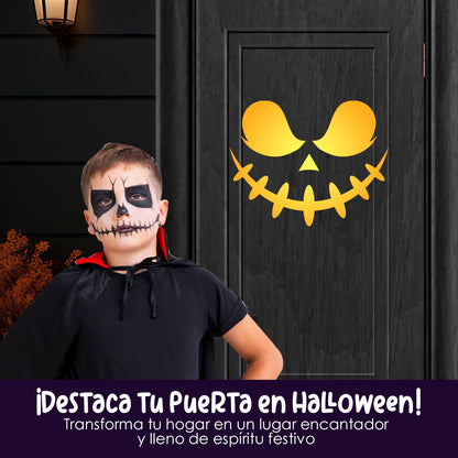 Vinilo para puerta Hallowen Da miedo