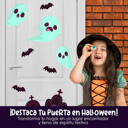 Vinilo para puerta Hallowen La Casa Embrujada