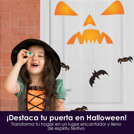 Vinilo para puerta Hallowen Sonrisa Macabra