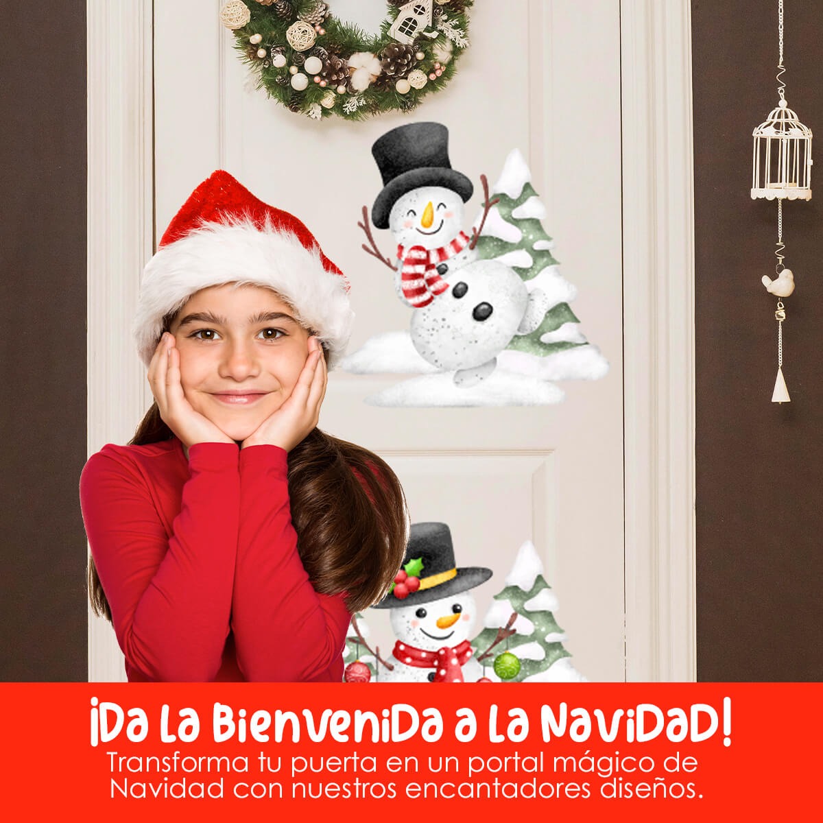 Vinilo para puerta Navidad   White Christmas