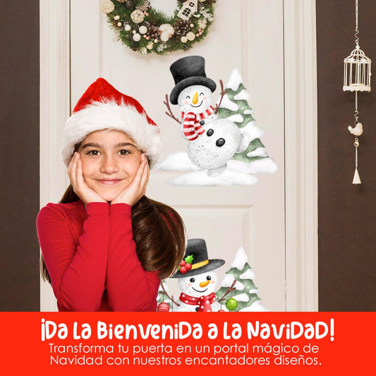Vinilo para puerta Navidad   White Christmas