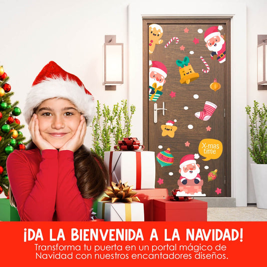 Vinilo para puerta Navidad  El maravilloso viaje de Santa