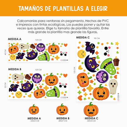 Vinil Electro estático para ventanas Halloween Tierno