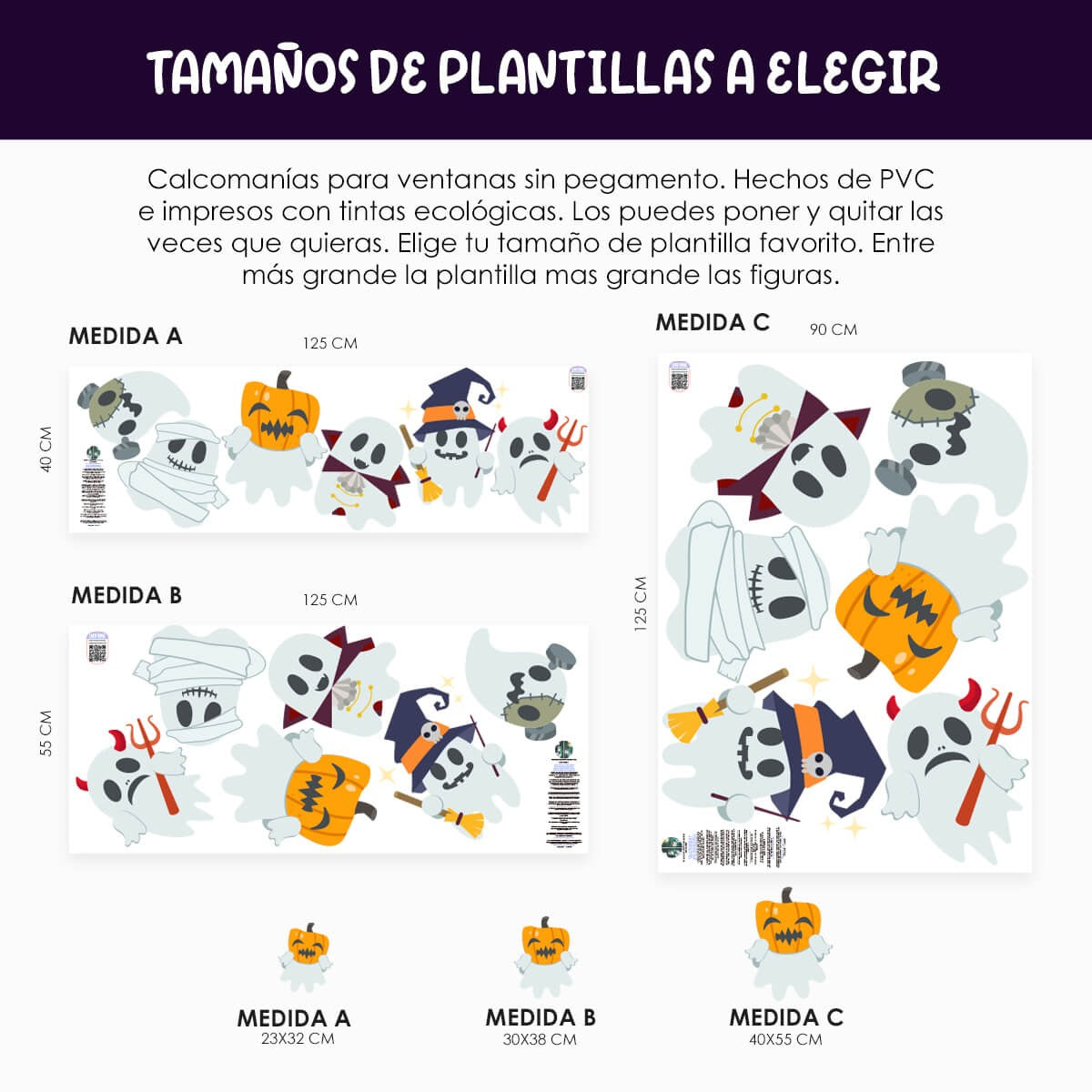 Vinil Electro estático para ventanas Fantasmas Disfrazados