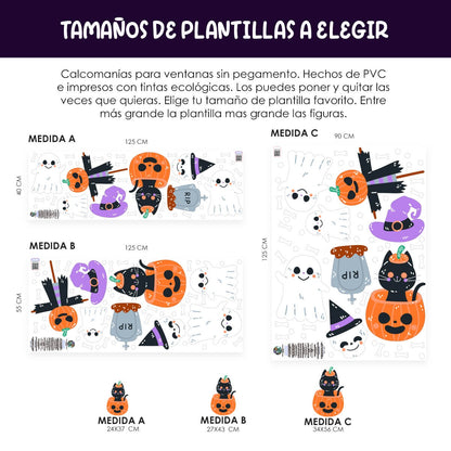 Vinil Electro estático para ventanas  aventuras de Halloween