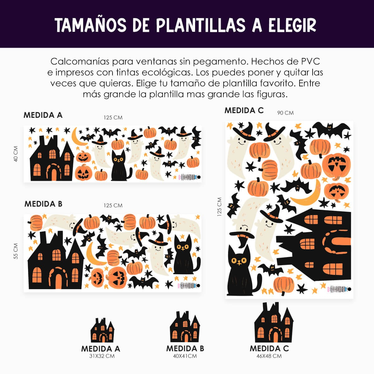 Vinil Electro estático para ventanas Casita de Halloween