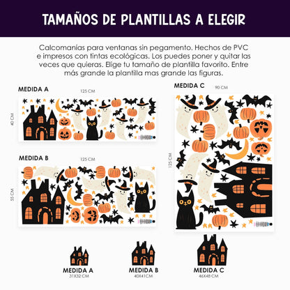 Vinil Electro estático para ventanas Casita de Halloween