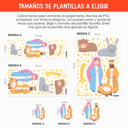 Vinil Electro estático para ventana Nacimiento de Jesús