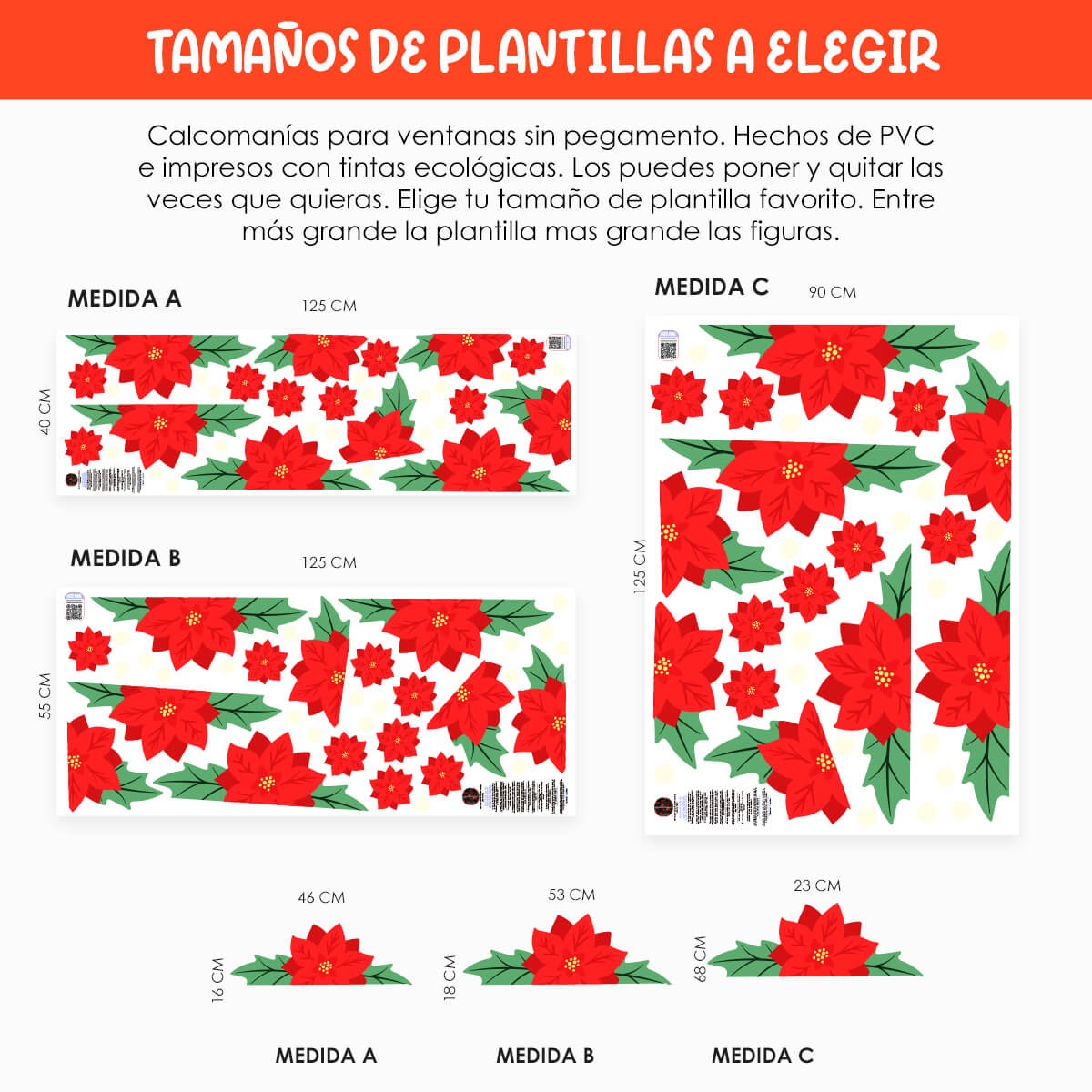 Vinil Electro estático para ventanas Noche Buena
