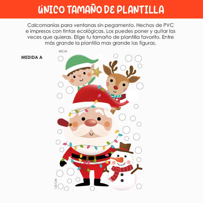Vinil Electro estático para ventanas SANTA CLAUS Y SUS AYUDANTES