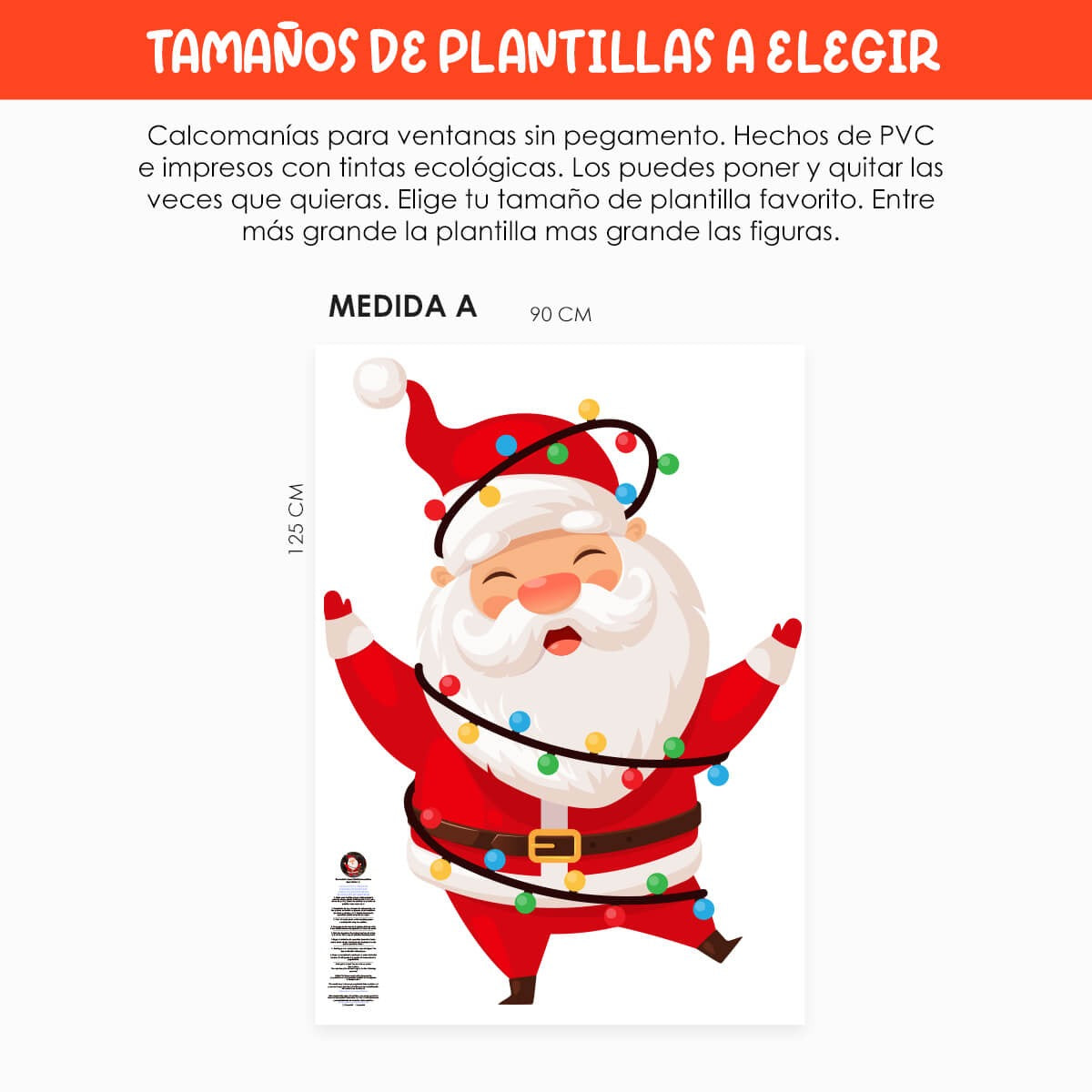 Vinil Electro estático para ventanas Santa Claus