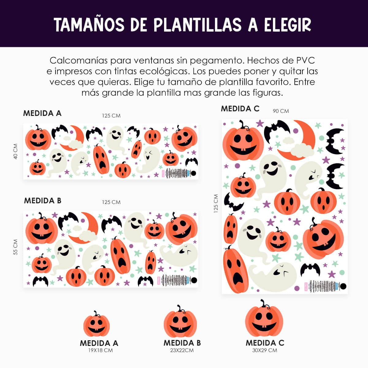 Vinil Electro estático para ventanas Fantasmas Juguetones