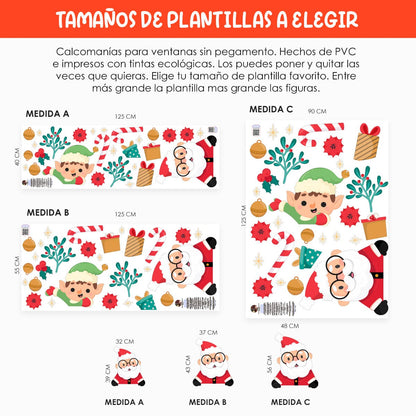 Vinil Electro estático para ventanas Alegría de Santa Claus