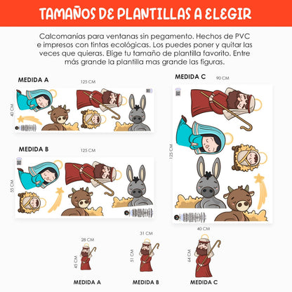 Vinil Electro estático para ventanas Nacimiento Navideño