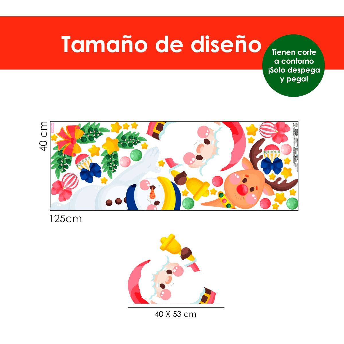 Vinilo para puerta Navidad Santa en entrega